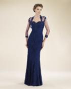 Rina Di Montella - Rd1911 Lace Trumpet Gown With Sheer Bolero Jacket