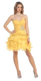 Strapless Sweetheart Ruched Top Prom Dress With Ruffle Skirt