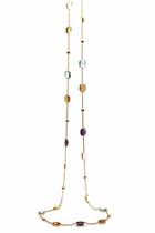 Tresor Collection - Multicolor Stones Long Necklace In 18k Yellow Gold F5155mt