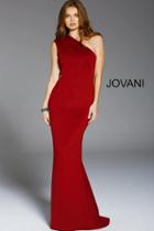 Jovani - 57588 One Shoulder Fitted Scuba Sheath Gown