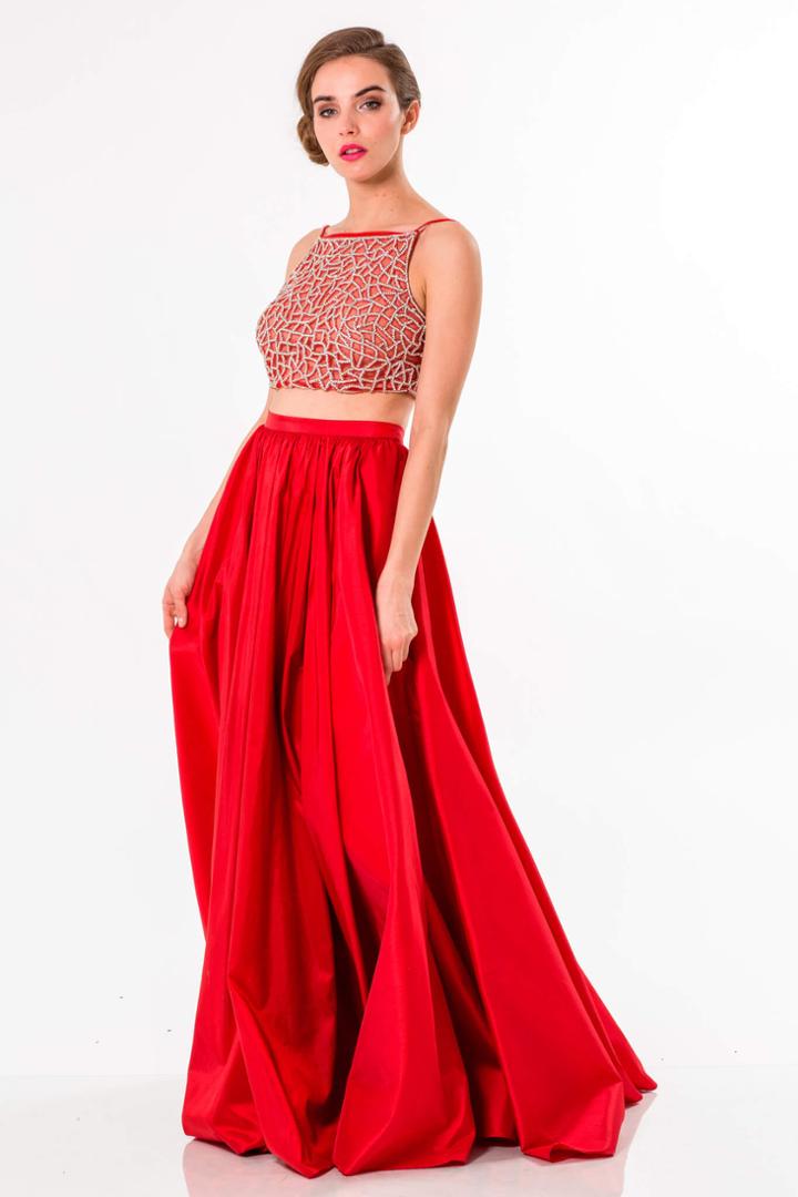 Terani Couture - Dl338 Two Piece Bedazzled A-line Dress