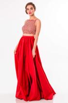 Terani Couture - Dl338 Two Piece Bedazzled A-line Dress