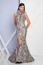 Terani Evening - 1721e4114 Sleeveless High Neck Floral Mermaid Gown