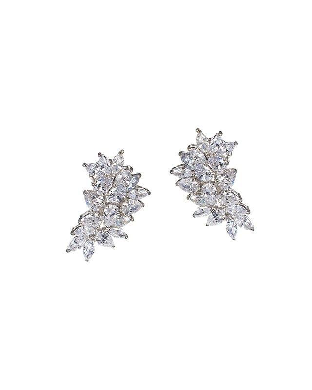 Cz By Kenneth Jay Lane - Pear And Marquise Cz Cluster Earrings