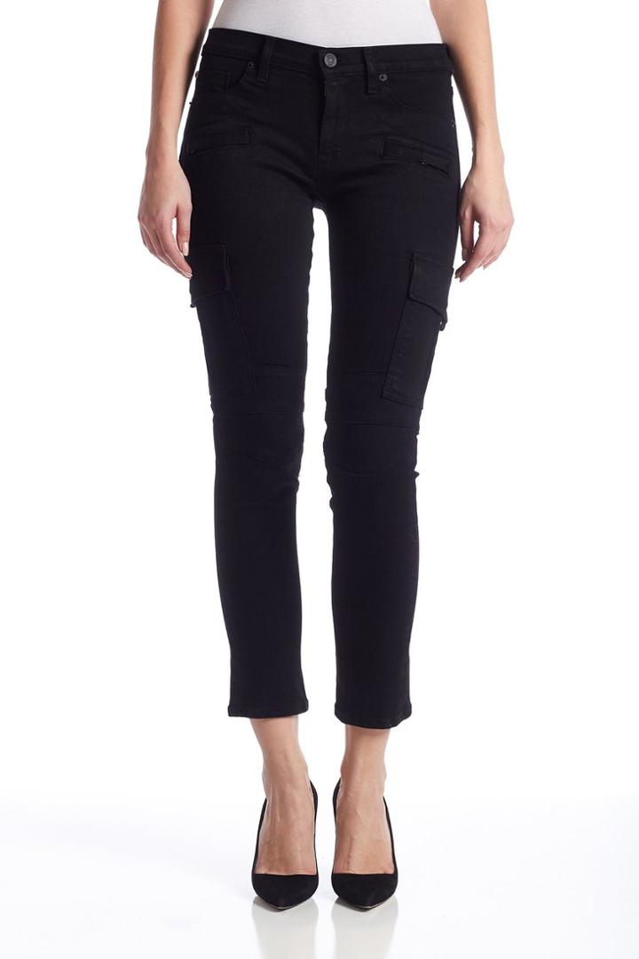 Hudson Jeans - Wa4074teq Colby Ankle Moto Skinny Cargo In Black