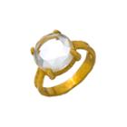 Heather Hawkins - Open Ring - Clear Crystal Quartz / Yellow Gold