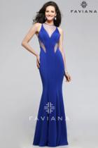 Faviana - Delightful Mermaid Neoprene Dress With Illusion V Neckline And Side Cutouts 7792