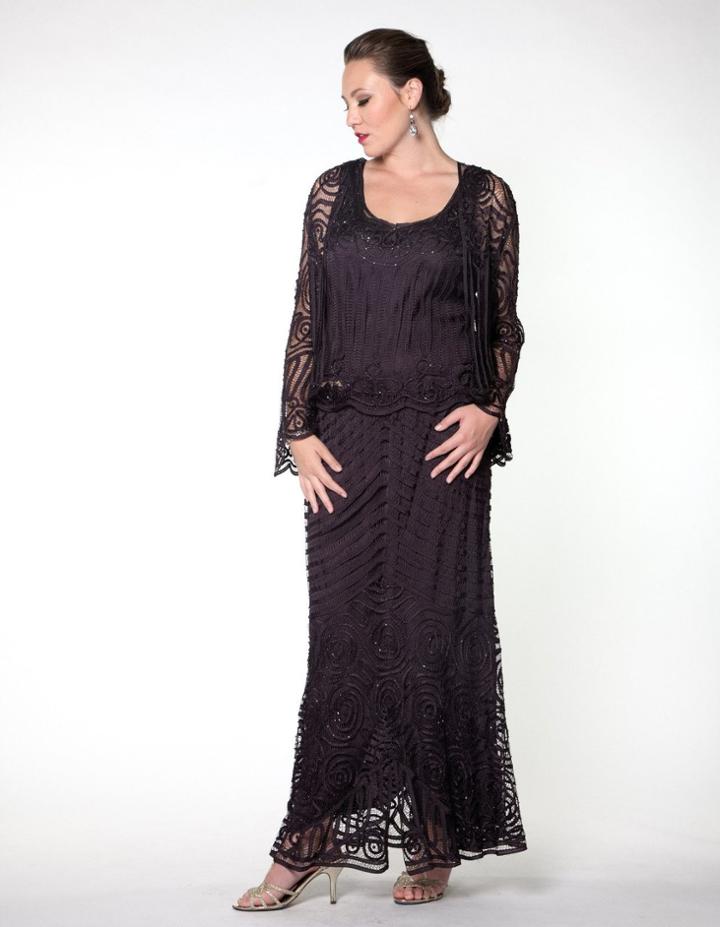 Soulmates - D7156x Queen Beaded Crochet Evening Dress Set