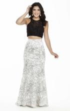 Jolene Collection - 17125 Lace Halter Neck Two-piece Gown