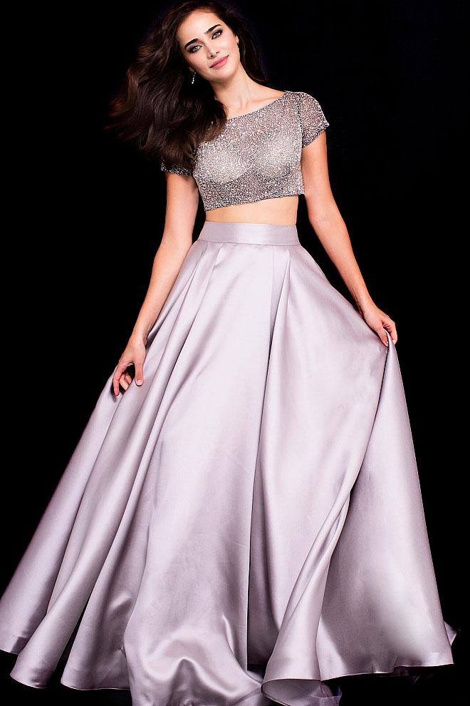 Jovani - 59818 Two Piece Embellished A-line Dress