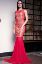 Baccio Couture - Melissa - 2785 Painted Mesh Long Dress