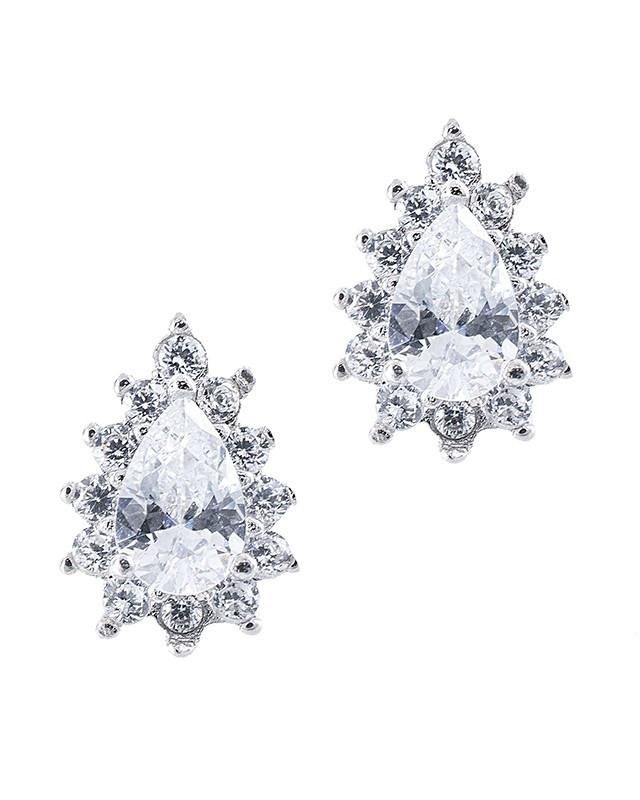 Cz By Kenneth Jay Lane - Geometric Halo Stud Earring