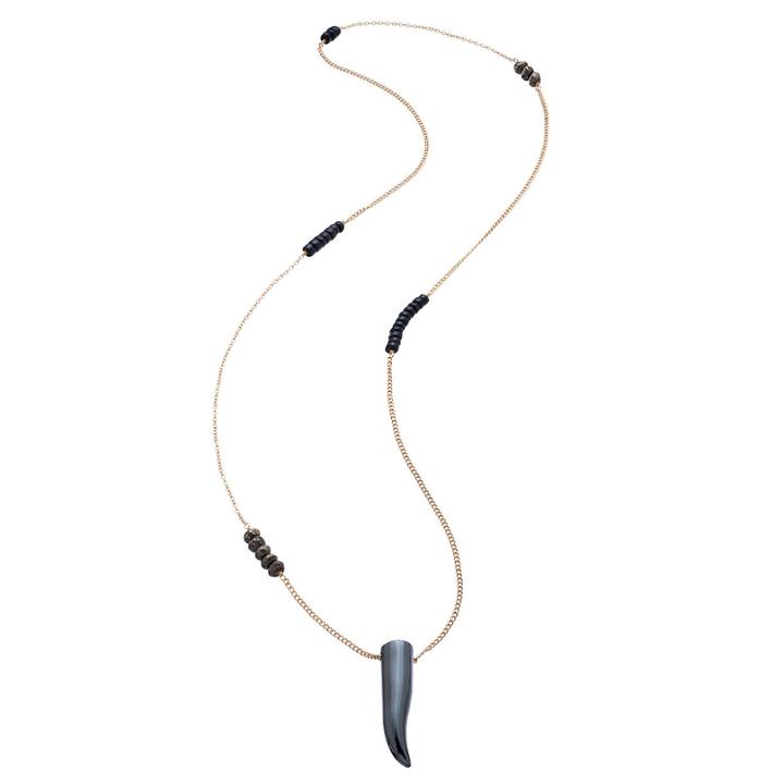 Heather Hawkins - Long Gemstone Horn Necklace