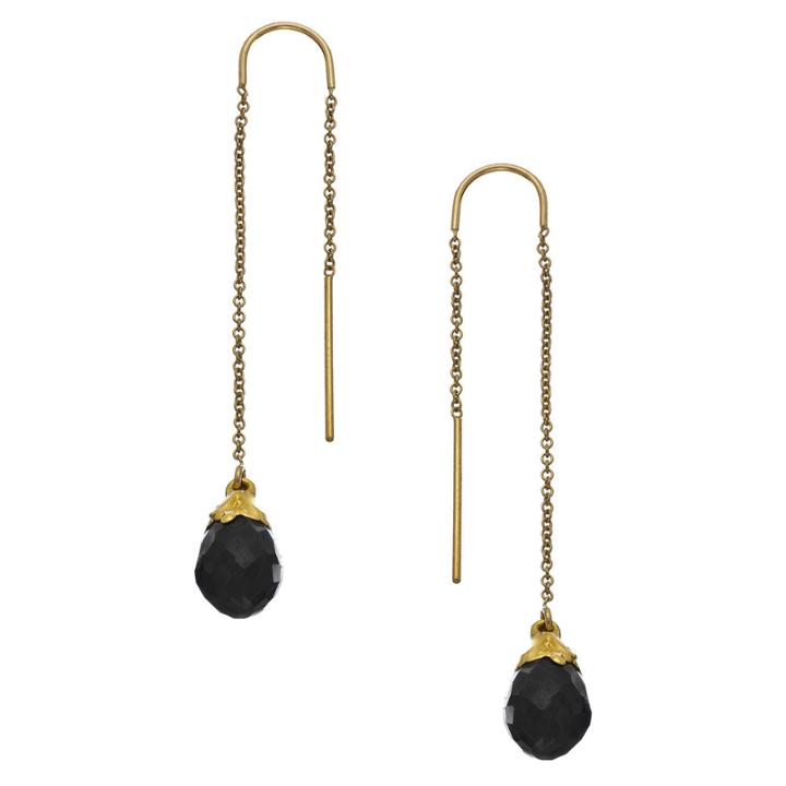 Heather Hawkins - Faceted Briolette Thread Thru Earrings - Multiple Colors
