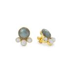 Margaret Elizabeth - Petite Cluster Studs Labradorite & Moonstone
