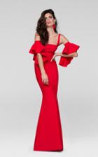 Tarik Ediz - Fitted Gown With Bell Sleeves Armband 50041