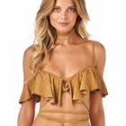 Montce Swim - Tan Faux Suede La Caletta Top