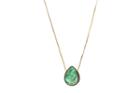 Tresor Collection - Emerald Unshape & Diamond Necklace In 18k Yellow Gold