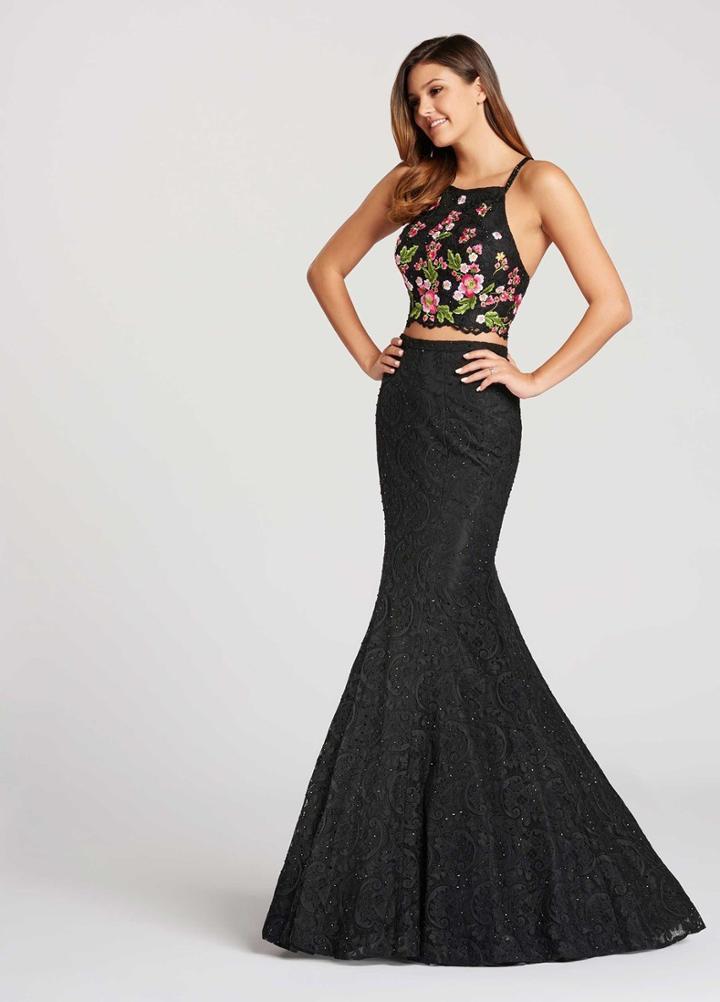 Ellie Wilde - Ew118076 Two Piece Stretch Lace With Stone Mermaid Dress