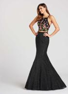 Ellie Wilde - Ew118076 Two Piece Stretch Lace With Stone Mermaid Dress