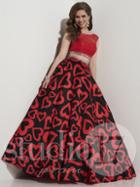 Studio 17 - Two-piece Lace Crop Top Printed A-line Dress 12646