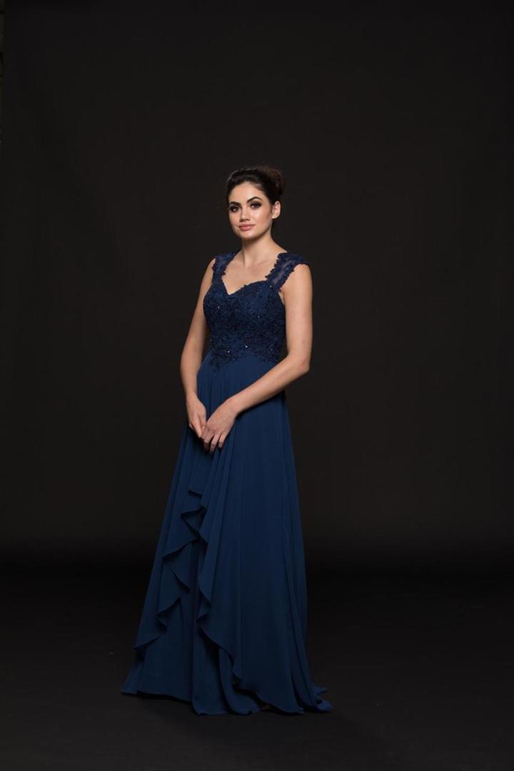 Glow By Colors - G757 Sleeveless Embellished Chiffon Gown