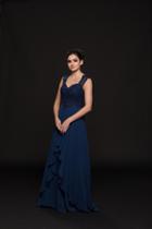 Glow By Colors - G757 Sleeveless Embellished Chiffon Gown
