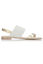 August Handbags - Baja Sandals - White Perforated