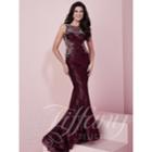 Tiffany Designs - Illusion Back With Fully Sequin Embellishment Trumpet Dress