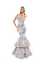 Tarik Ediz - 50320 Off Shoulder Layered Mermaid Dress