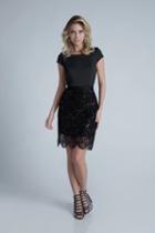 Milano Formals - E2262 Beaded Scoop Neck Sheath Dress