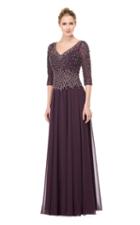 Marsoni By Colors - M165 Illusion Lattice Motif A-line Gown