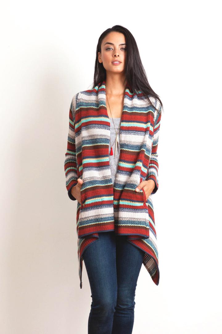 Goddis - Cheyenne Textured Drape Sweater In Mosaic