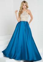 Tiffany Homecoming - 16269 Beaded High Halter Mikado Ballgown
