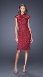 La Femme - 20466 High Neck Lace Cocktail Dress