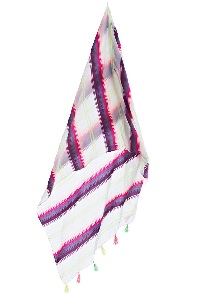 Debbie Katz - Striped Doby Pareo (white/neon)
