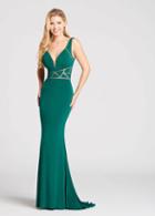 Ellie Wilde - Ew118085 Geometric Illusion Paneled Sheath Gown