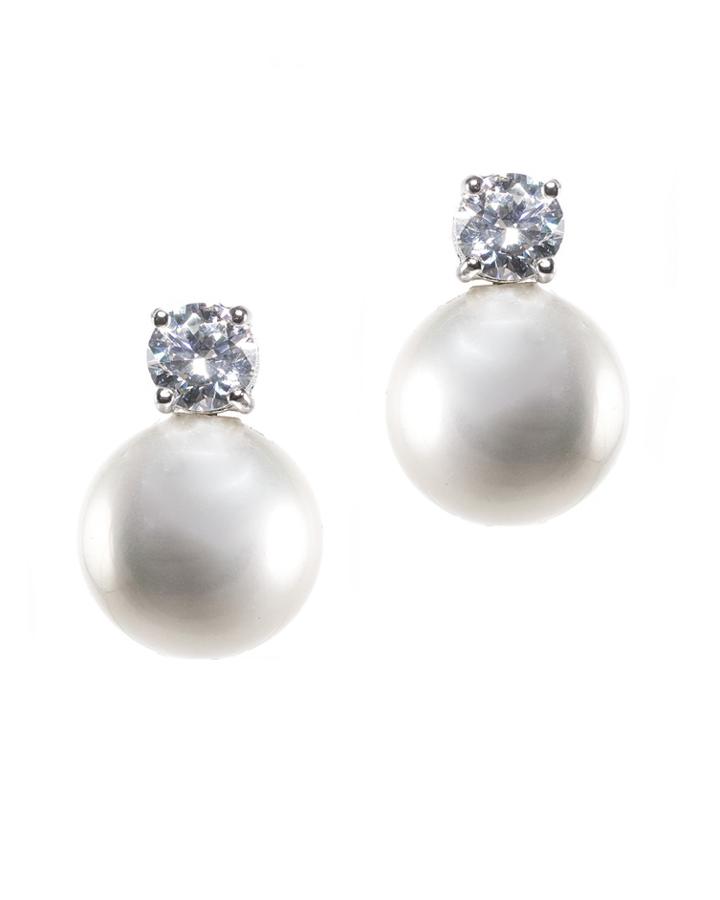 Jarin K Jewelry - Classic Pearl And Cz Clip Earrings