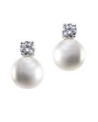 Jarin K Jewelry - Classic Pearl And Cz Clip Earrings