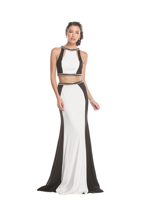 Aspeed - L1540 Two Piece Halter Open Back Evening Dress