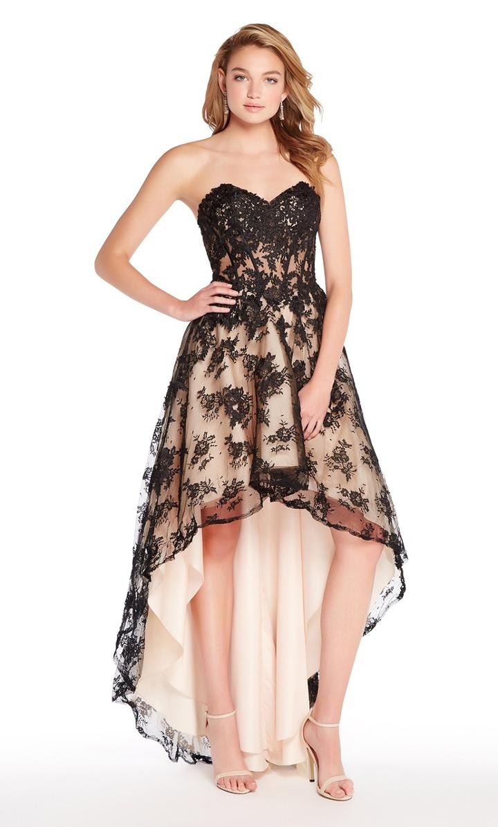 Alyce Paris - 60084 Strapless Lace Sweetheart High Low A-line Dress