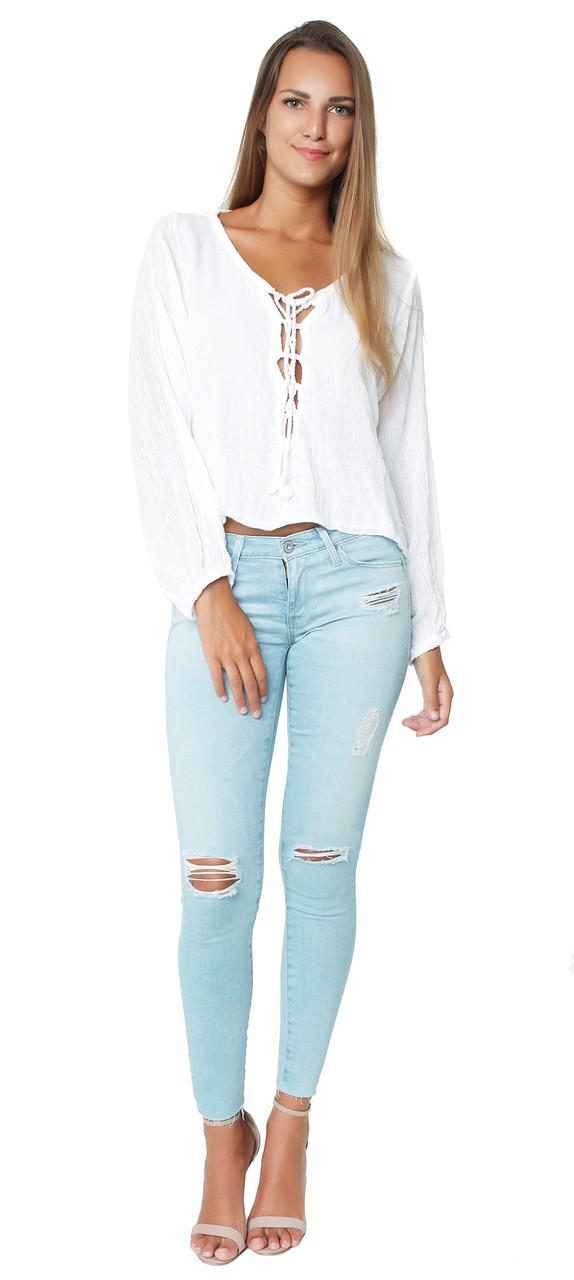 Jen's Pirate Booty - Liberty Tie Top White