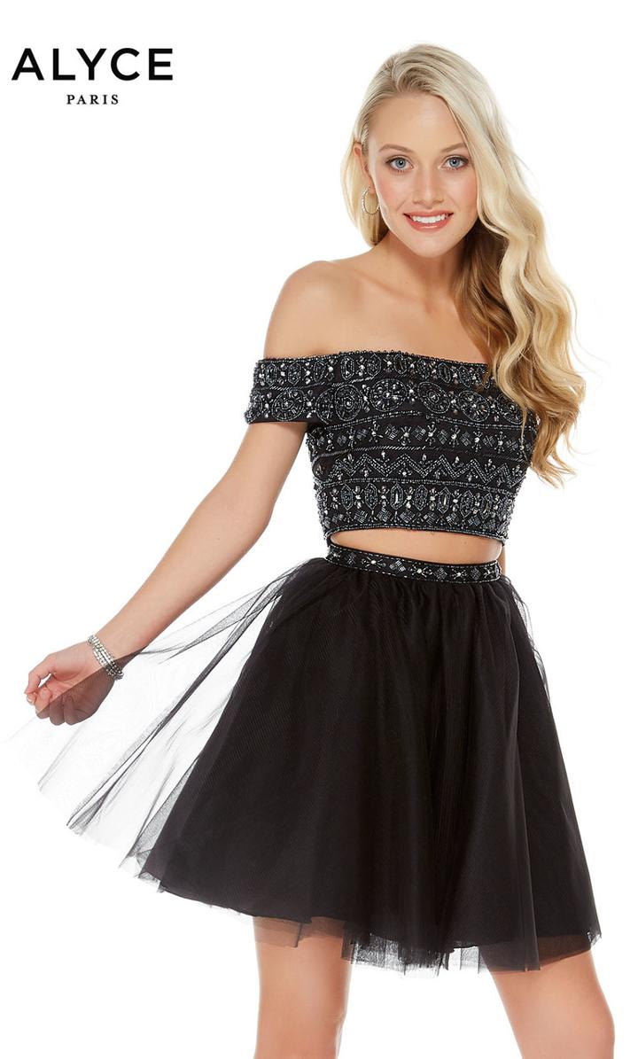 Alyce Paris - 1371 Beaded Tulle Two Piece Cocktail Dress