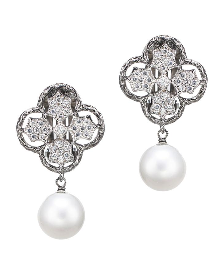Jarin K Jewelry - Classic Clover And Pearl Clip Earrings