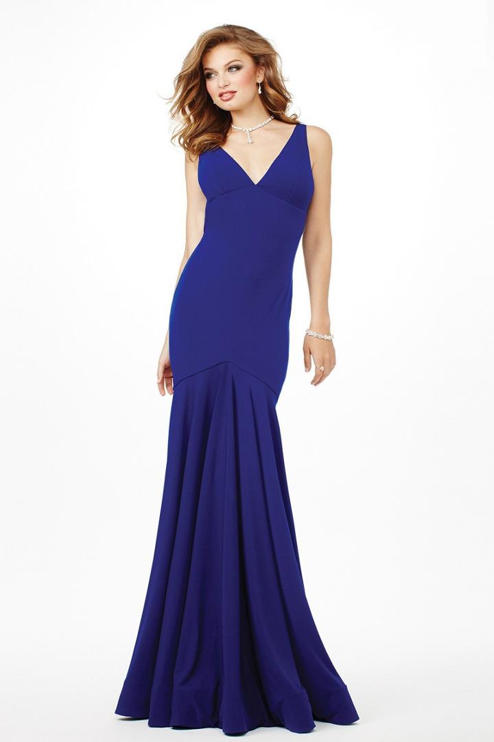 Jovani - Sleeveless V-neck Long Trumpet Gown Jvn33055