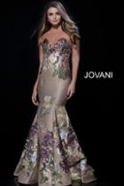 Jovani - 54687 Multi-colored Floral Print Sweetheart Mermaid Dress