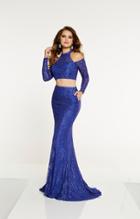 Panoply - 14888 Two Piece High Neck Cold Shoulder Evening Dress