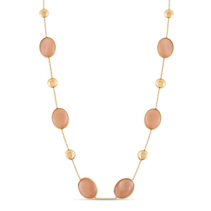 Tresor Collection - Moonstone Oval Necklace In 18k Yellow Gold