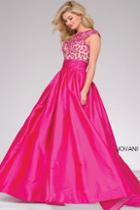 Jovani - Open Back Boat Neck Ballgown 40556