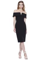 Shail K - 31915 Off-shoulder Spandex Knee Length Dress